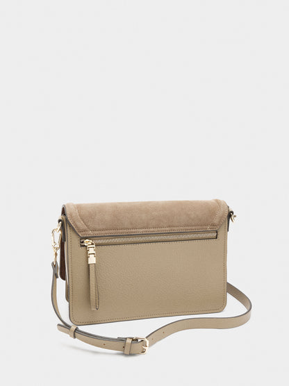 Crossbody Bag With Flap And Leather Details