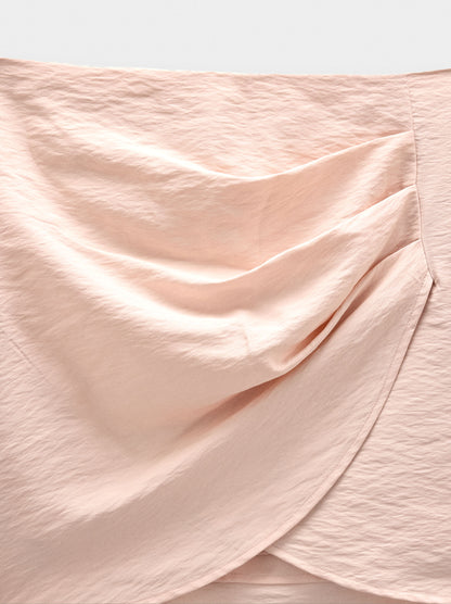 Short Skirt With Wrap And Draped