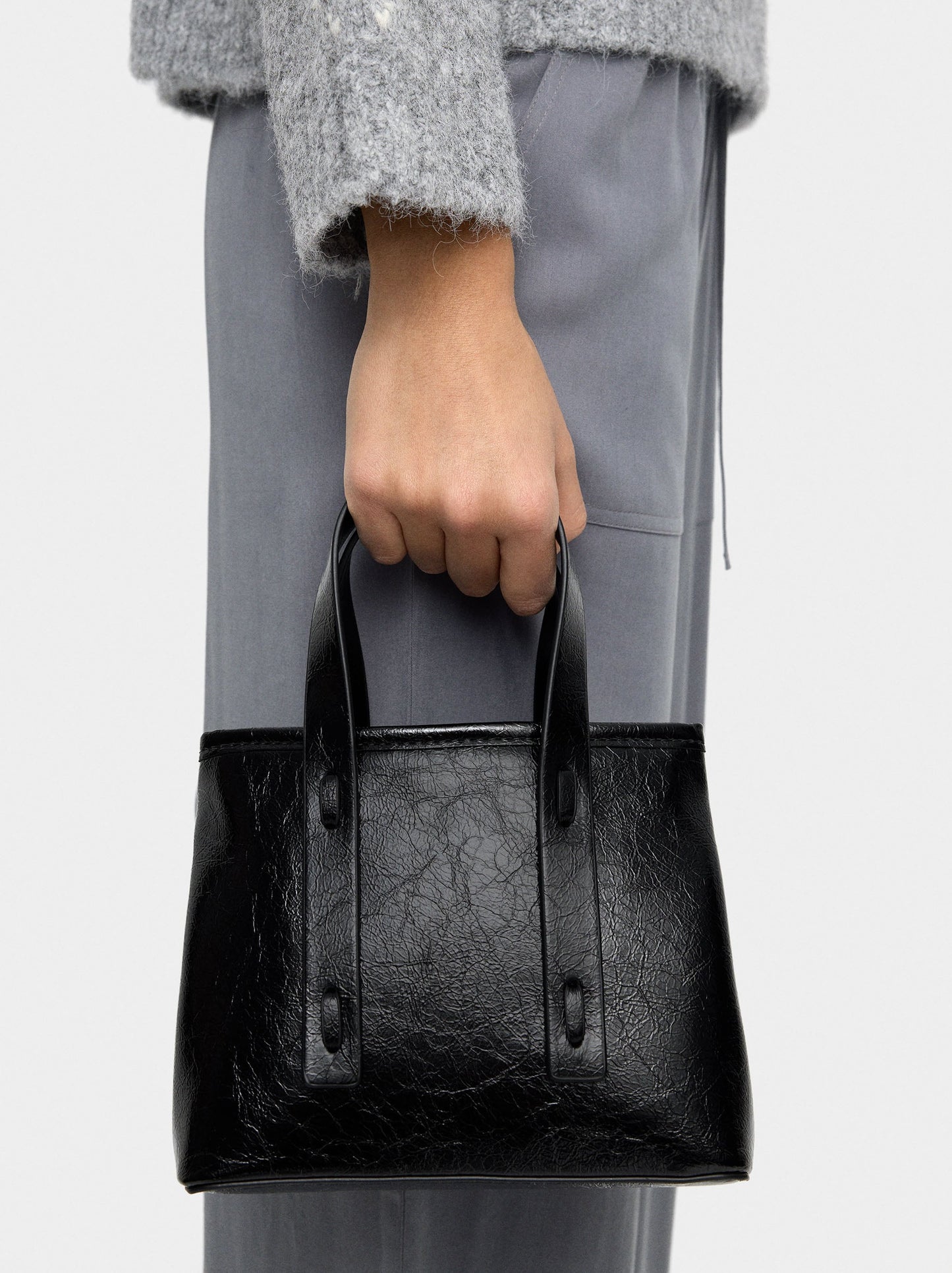 Tote Bag With Cracked Effect