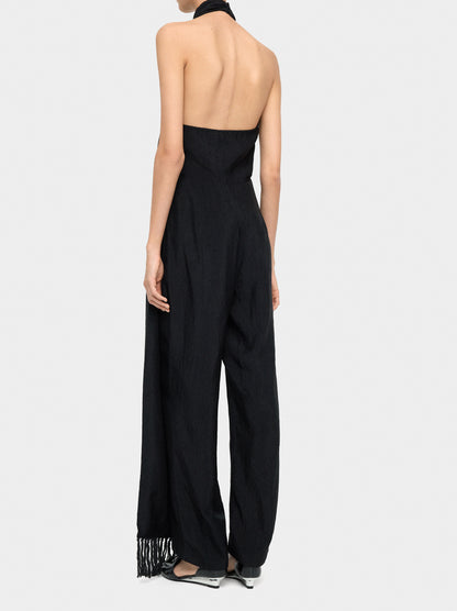 Jumpsuit With Halter Crinkled Effect