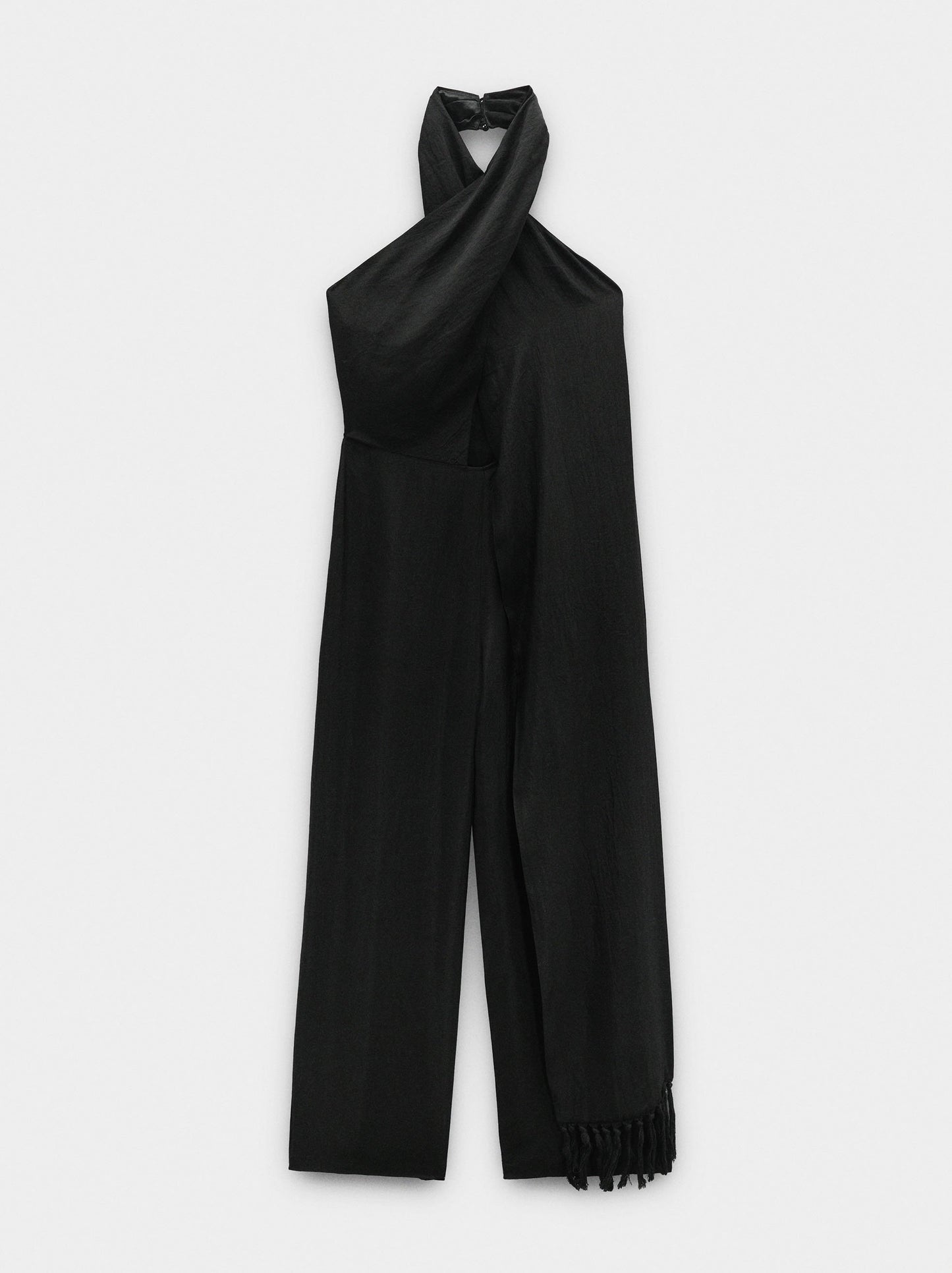 Jumpsuit With Halter Crinkled Effect
