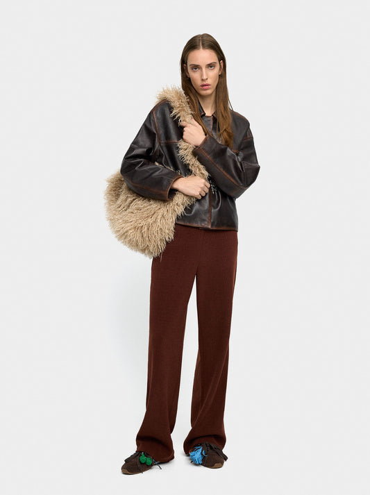 Straight Pants With Elastic Waist