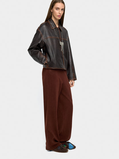 Straight Pants With Elastic Waist