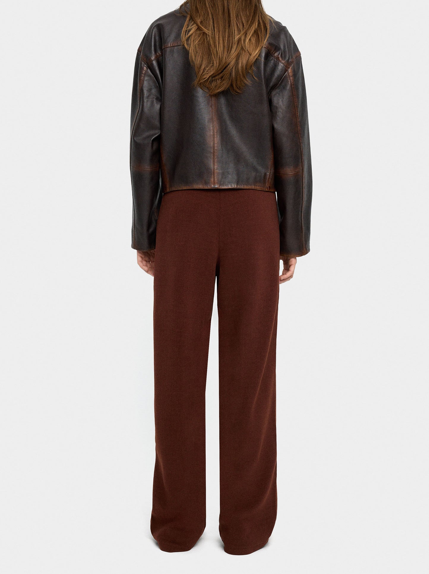 Straight Pants With Elastic Waist