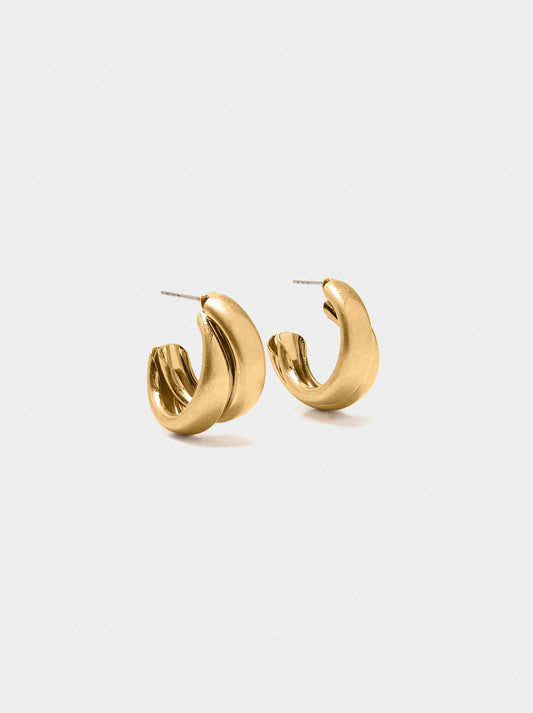 Open Hoop Earrings With Double Effect