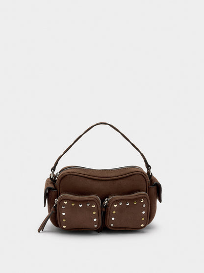 Leather-Effect Handbag With Studs
