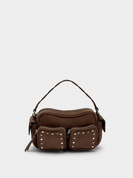 Leather-Effect Handbag With Studs