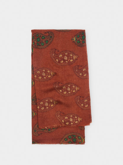 Printed Scarf With Wool Blend