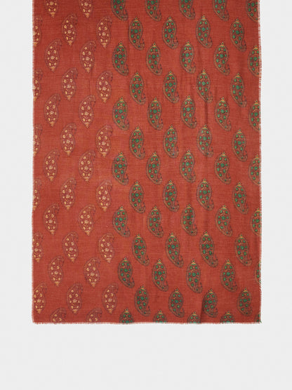 Printed Scarf With Wool Blend