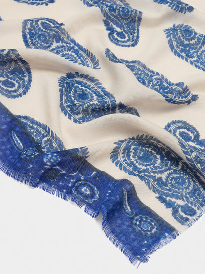 Printed Scarf With Wool Blend