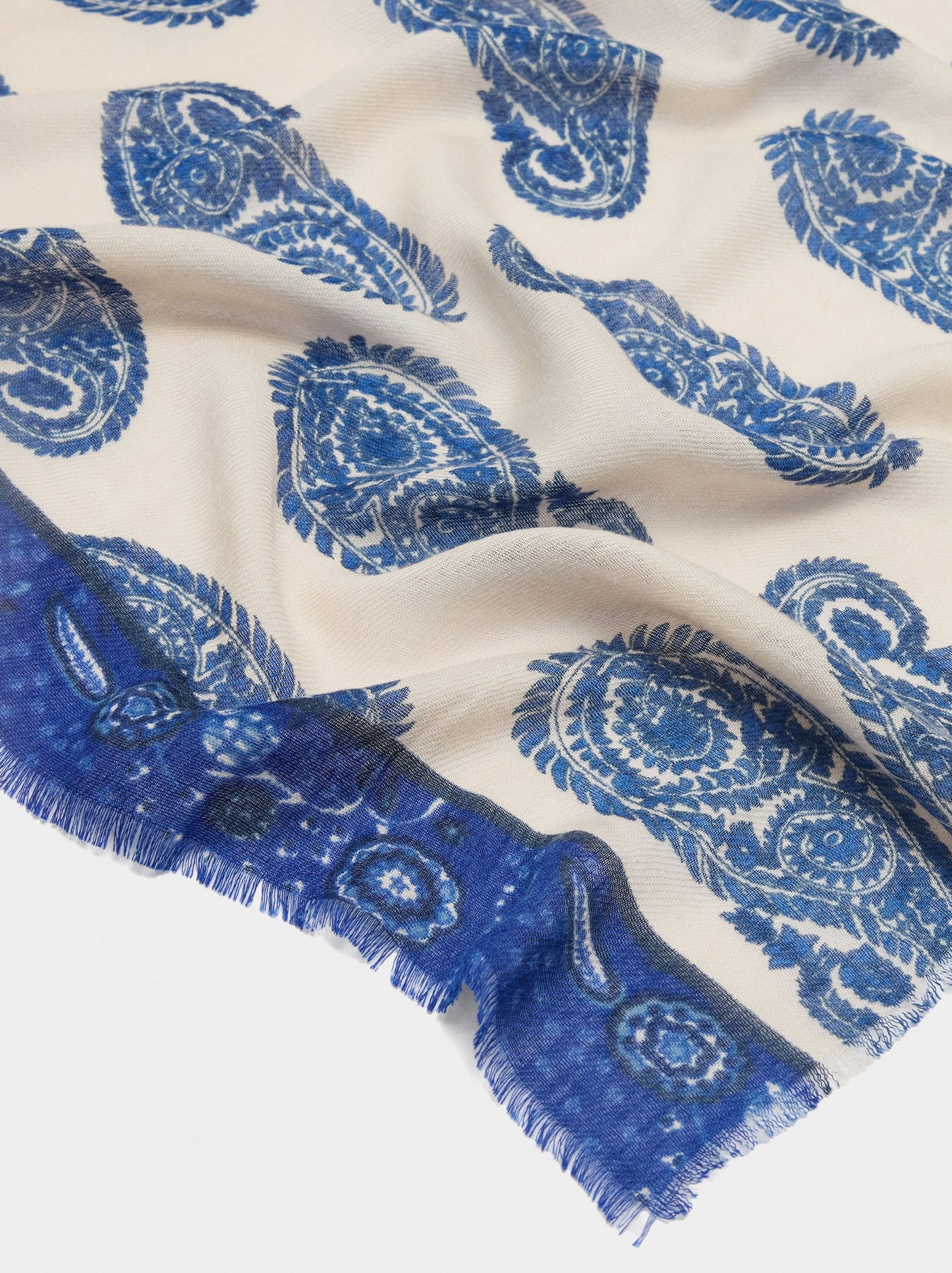 Printed Scarf With Wool Blend