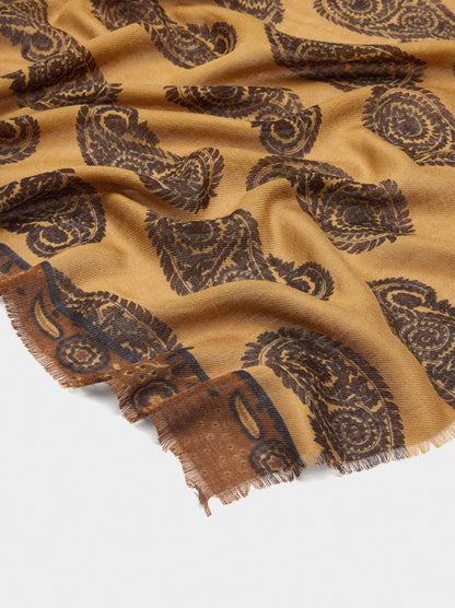 Printed Scarf With Wool Blend