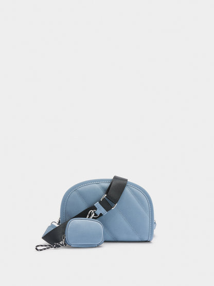 Crossbody Bag With Soft Texture And Pendant