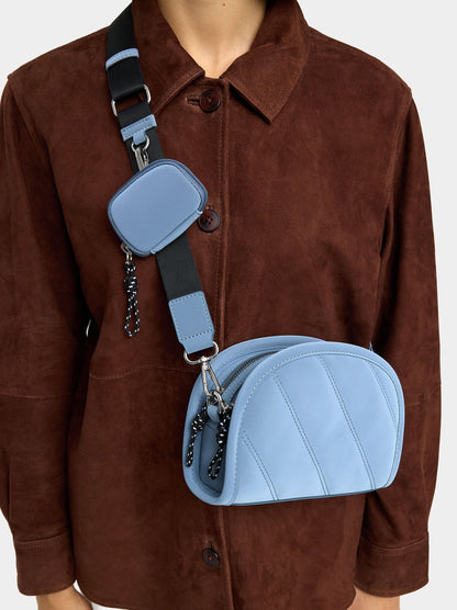 Crossbody Bag With Soft Texture And Pendant