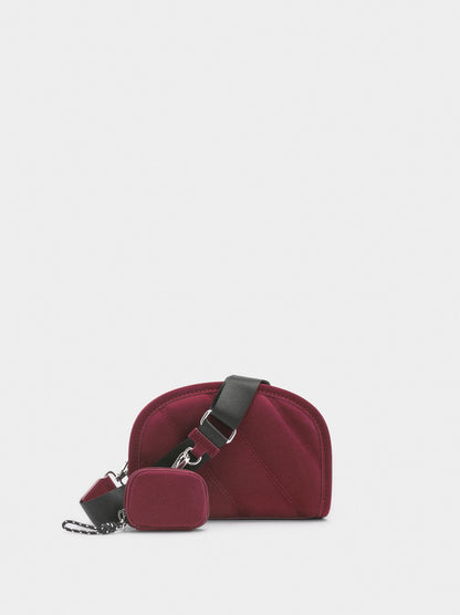 Crossbody Bag With Soft Texture And Pendant
