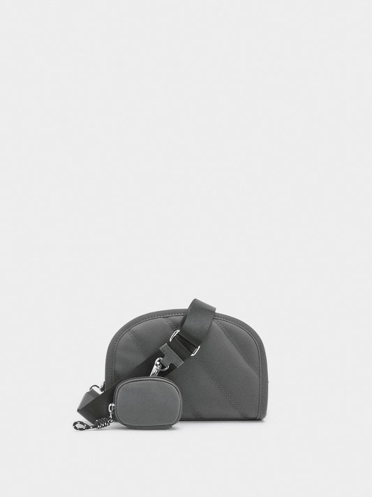 Crossbody Bag With Soft Texture And Pendant