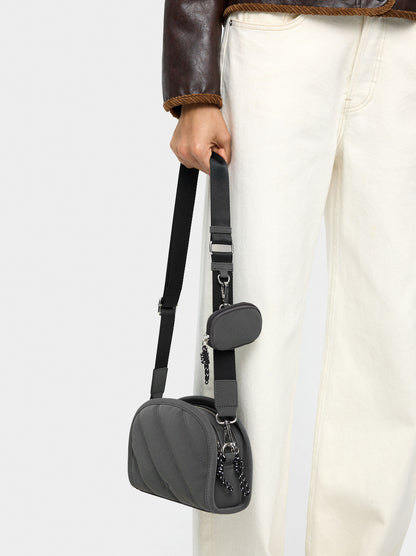 Crossbody Bag With Soft Texture And Pendant