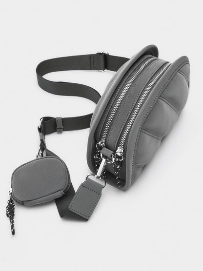 Crossbody Bag With Soft Texture And Pendant