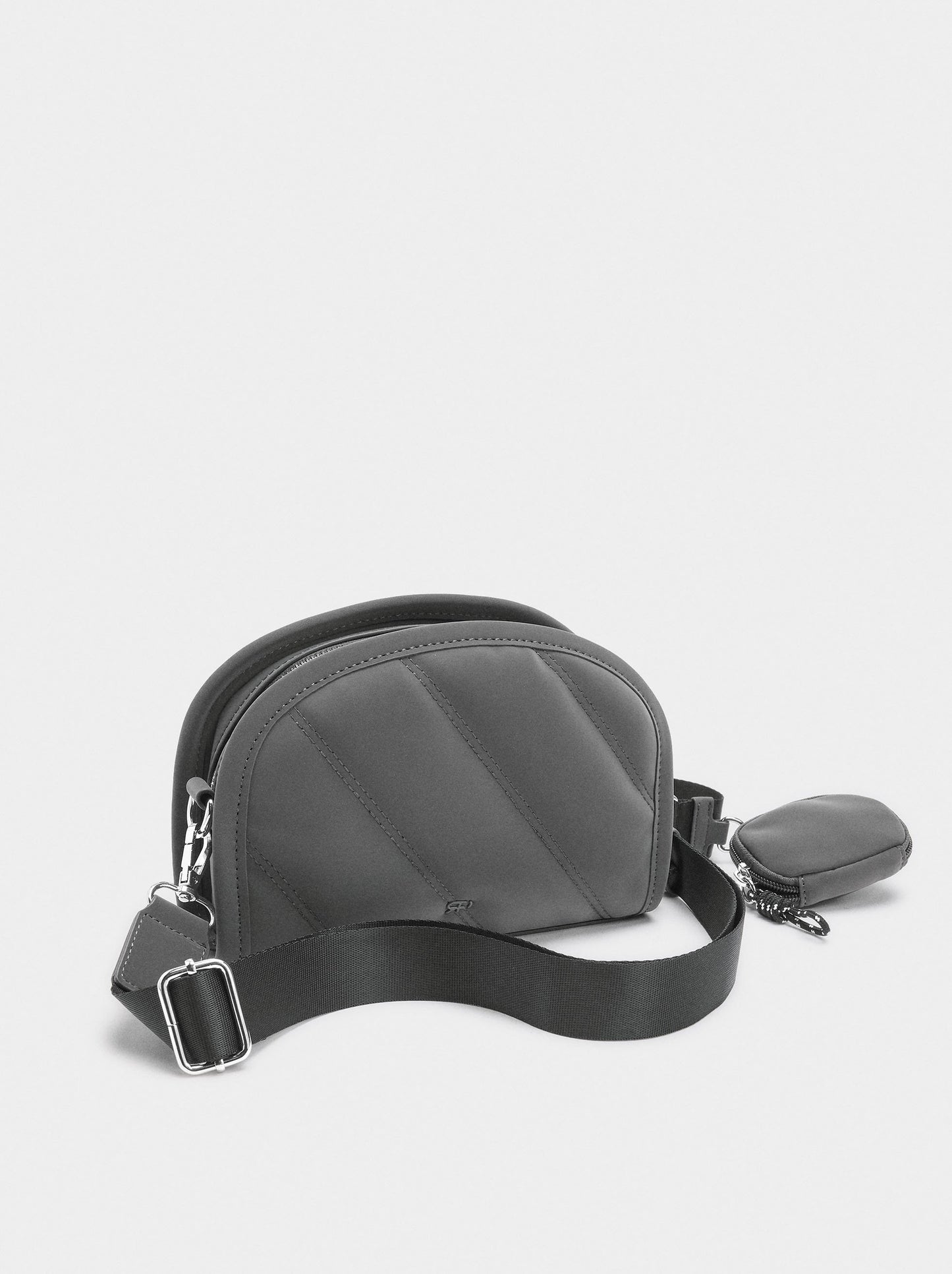 Crossbody Bag With Soft Texture And Pendant