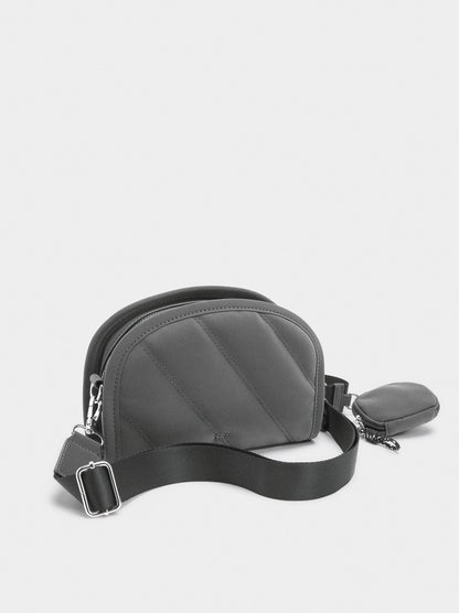 Crossbody Bag With Soft Texture And Pendant