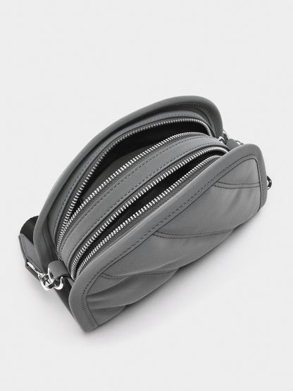 Crossbody Bag With Soft Texture And Pendant