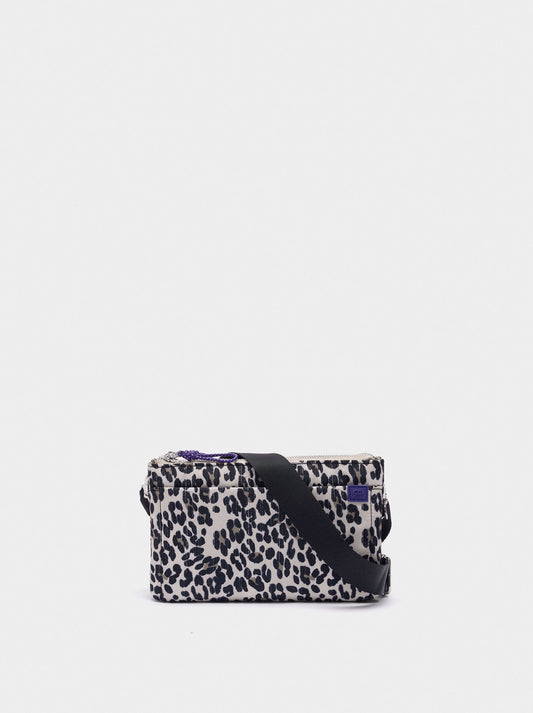 Nylon Crossbody Bag With Leopard Print