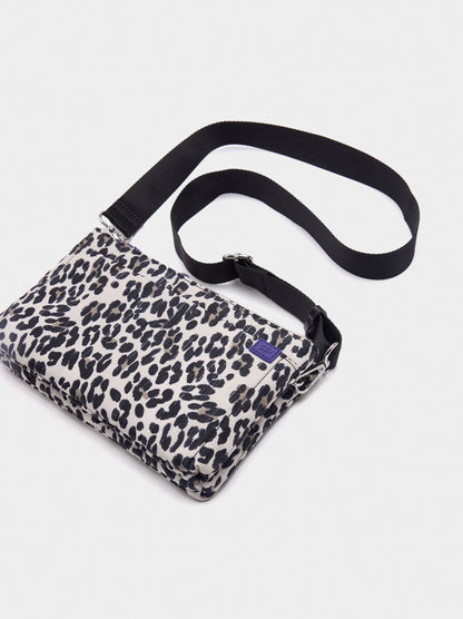 Nylon Crossbody Bag With Leopard Print