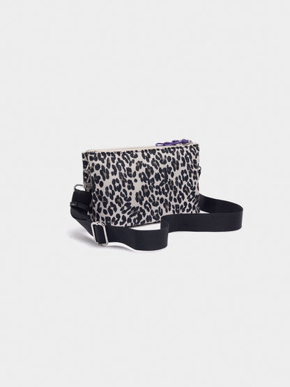 Nylon Crossbody Bag With Leopard Print