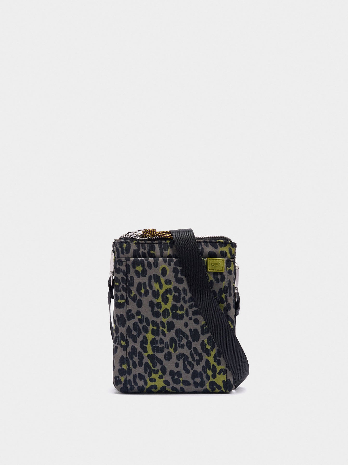 Nylon Crossbody Bag With Leopard Print