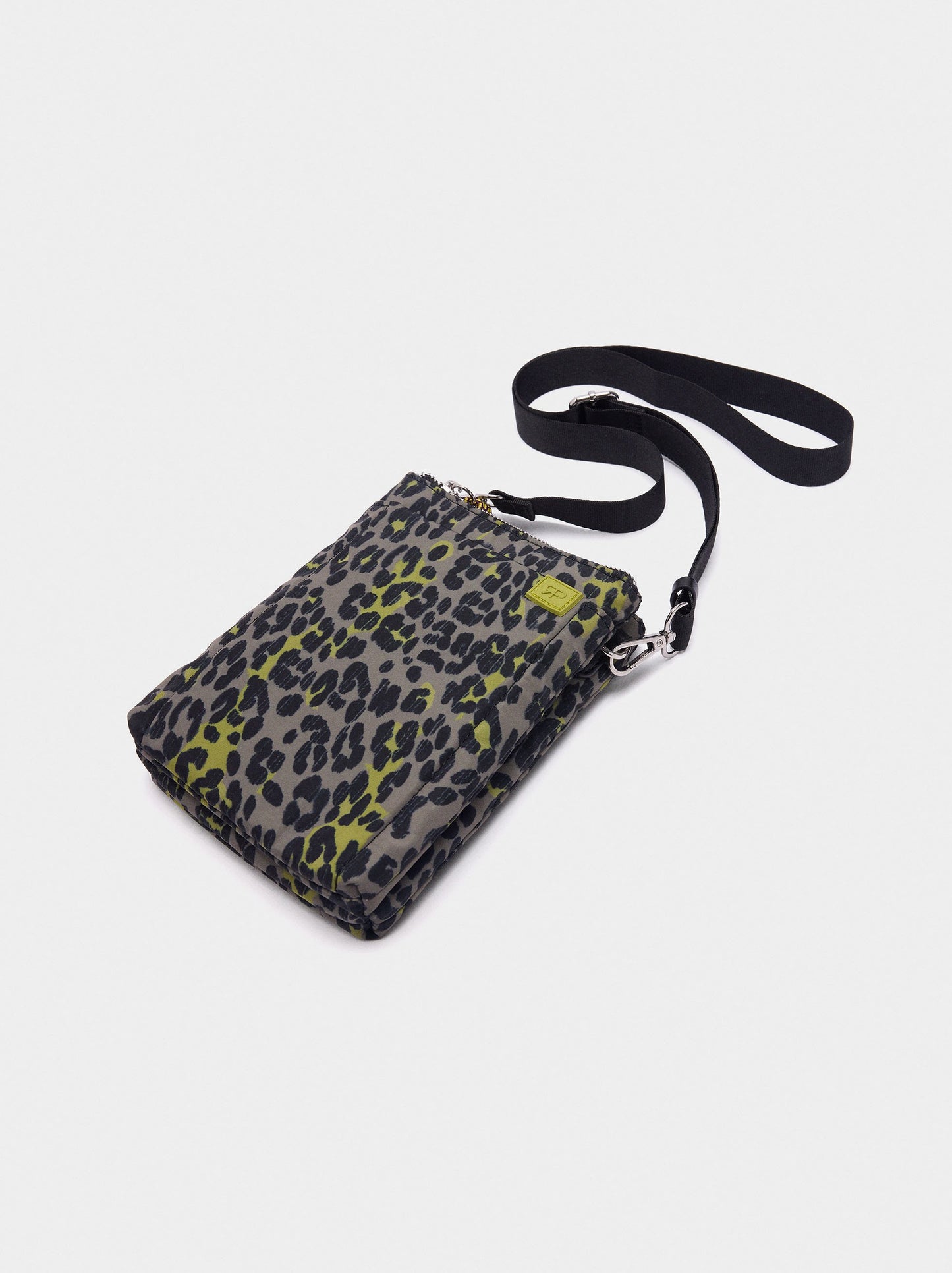 Nylon Crossbody Bag With Leopard Print