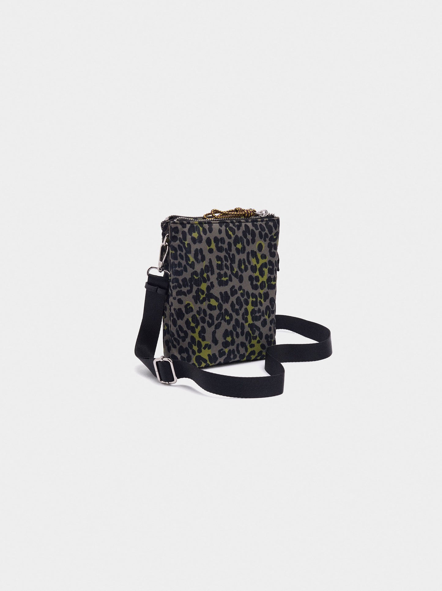 Nylon Crossbody Bag With Leopard Print