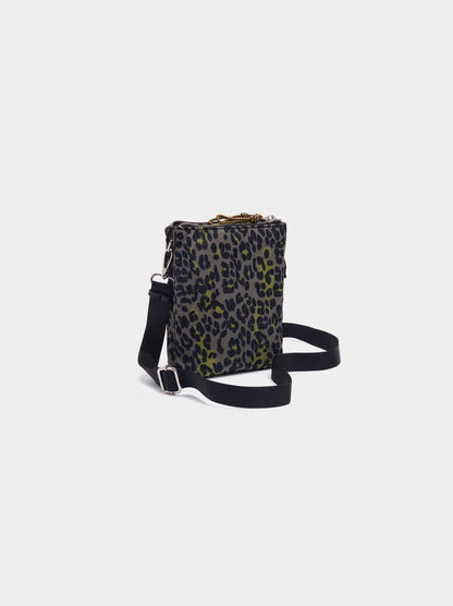 Nylon Crossbody Bag With Leopard Print