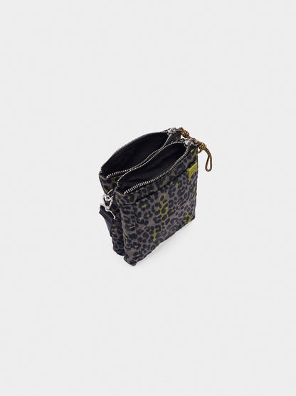Nylon Crossbody Bag With Leopard Print