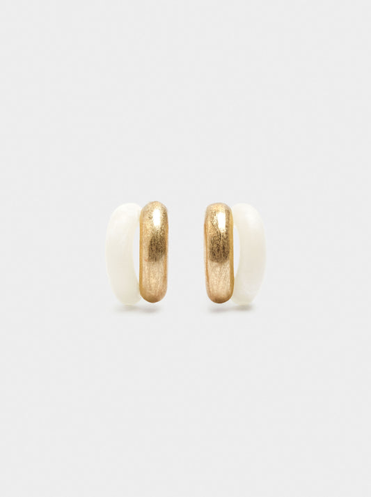 Double Hoop Earrings With Resin