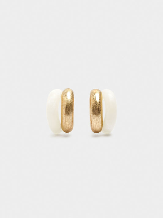 Double Hoop Earrings With Resin
