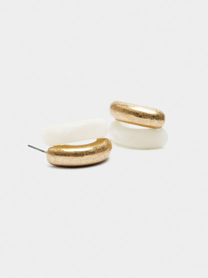 Double Hoop Earrings With Resin