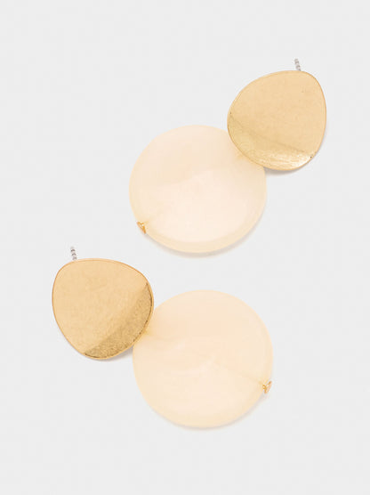 Round Earrings With Resin