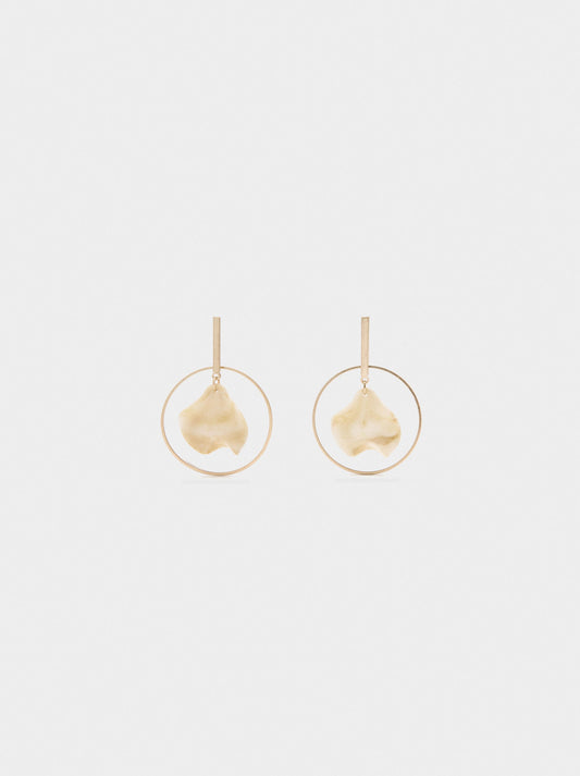 Hoop Earrings With Petal