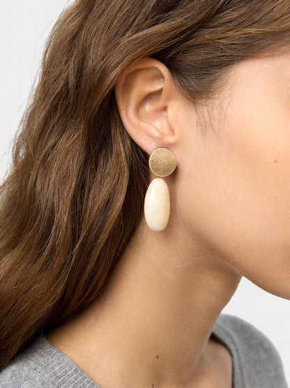 Elongated Earrings With Stone Effect