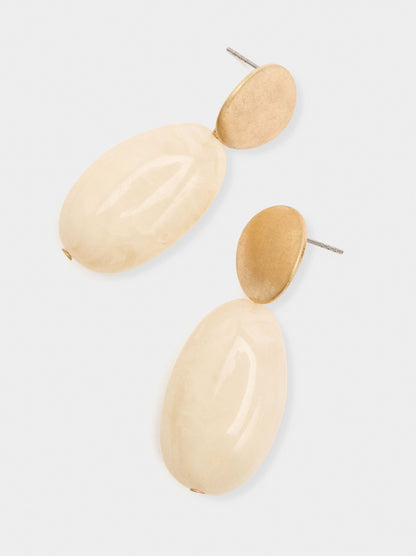 Elongated Earrings With Stone Effect