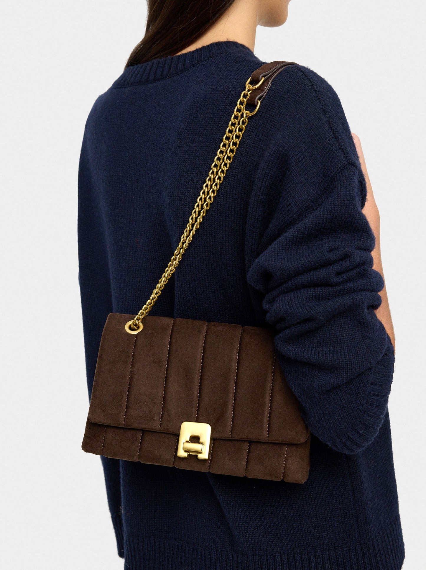 Leather-Effect Shoulder Bag With Flap