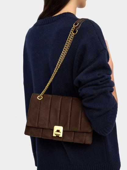 Leather-Effect Shoulder Bag With Flap