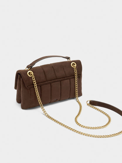 Leather-Effect Shoulder Bag With Flap