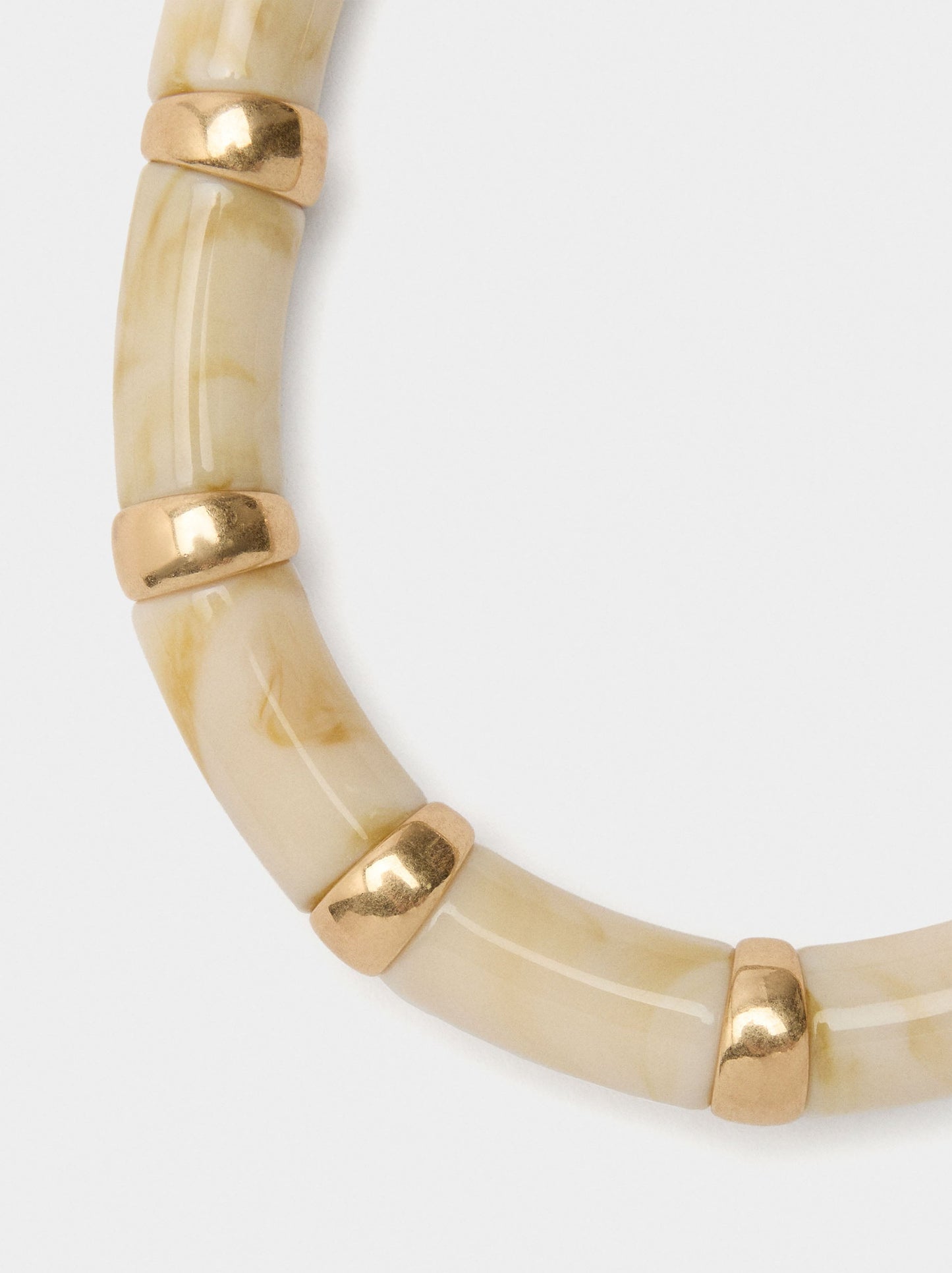 Short Segmented Necklace With Stone Effect