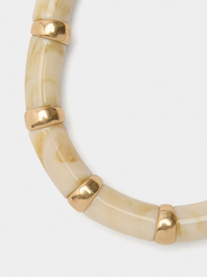 Short Segmented Necklace With Stone Effect