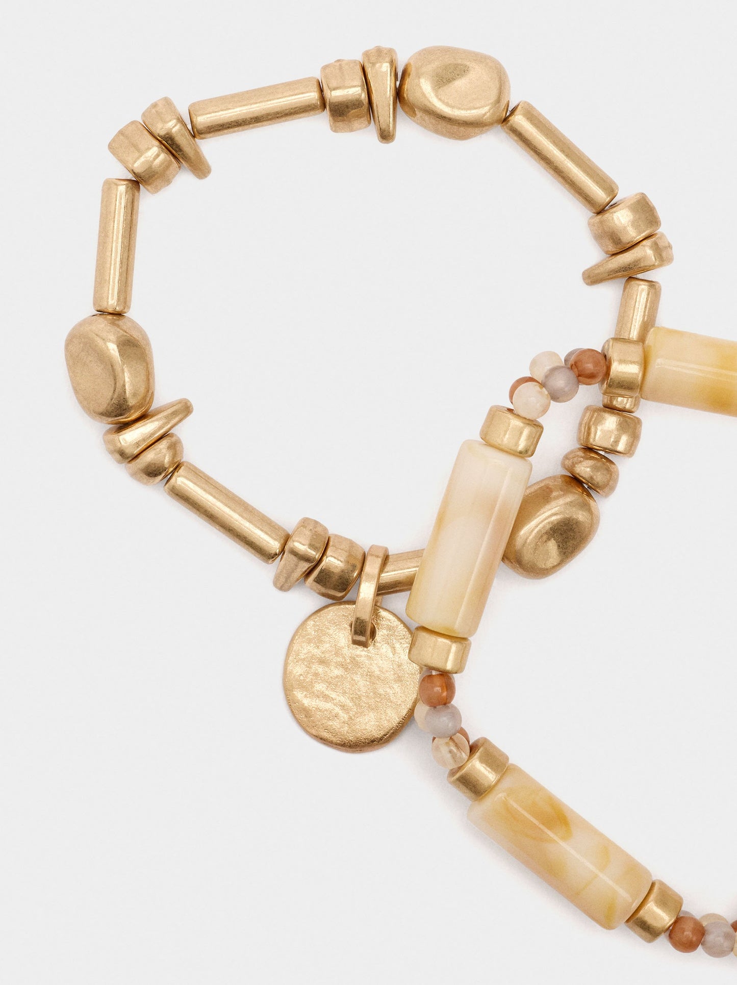 Set Of Elastic Bracelets With Stone Effect