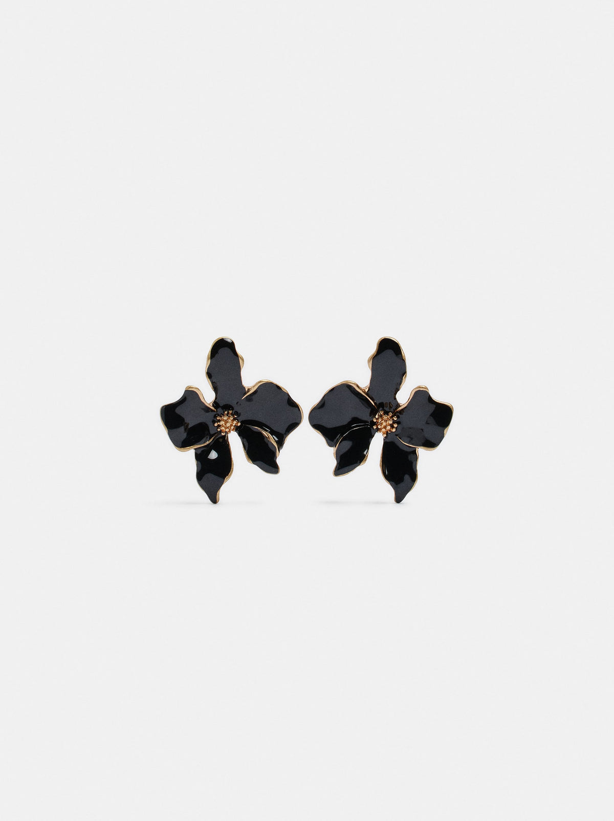 Flower Earrings With Enamel