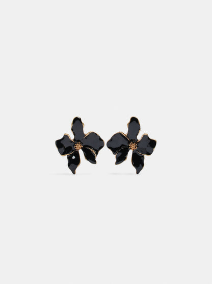 Flower Earrings With Enamel