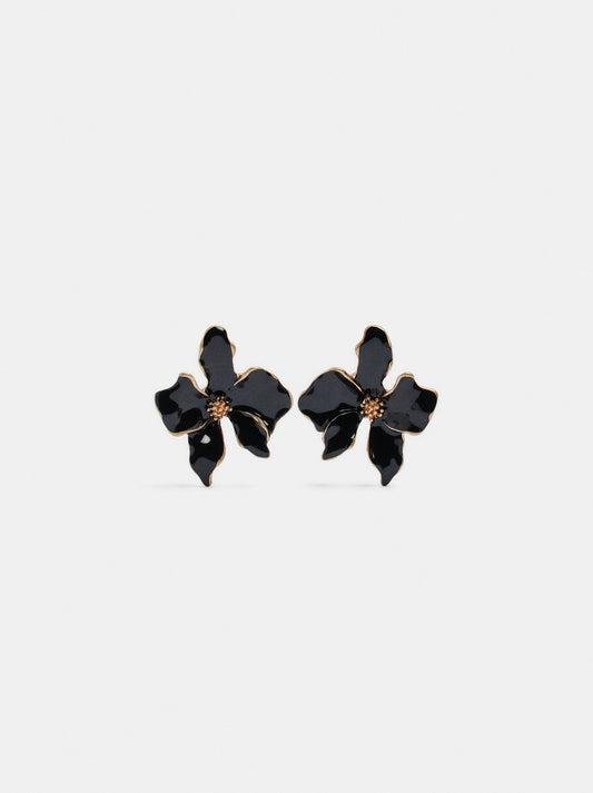 Flower Earrings With Enamel