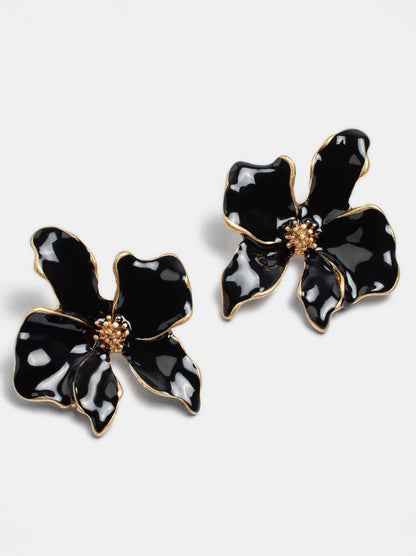 Flower Earrings With Enamel